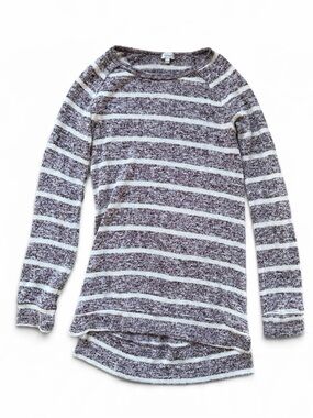 Kismet Striped Long Sleeve Top in Brown & White Size XS